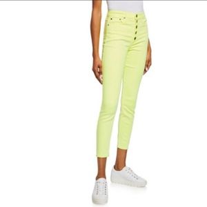 Alice + Olivia Good High-Rise Skinny Neon Jeans